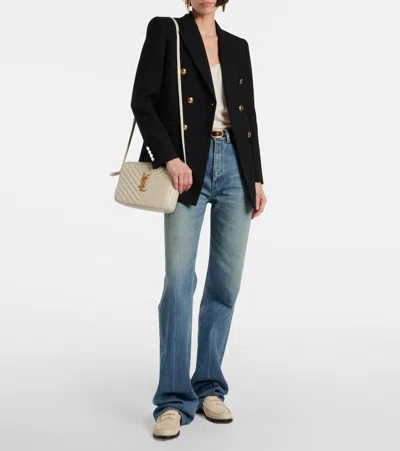 Saint Laurent Le Loafer Gathered Glossed-leather Loafers In Nude