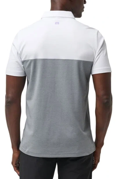 Travismathew First Timer Stripe Colorblock Polo In White