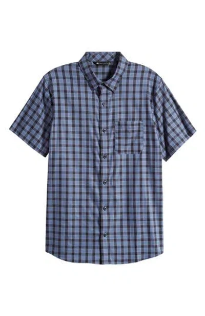 Travismathew Rank & File Short Sleeve Button-up Shirt In Vintage Indigo