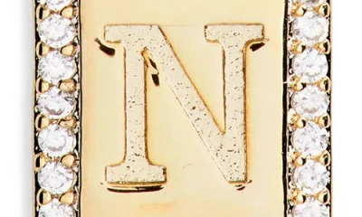 Leith Initial Pendant Necklace In N- Clear- Gold