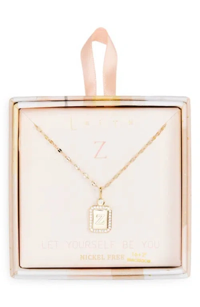 Leith Initial Pendant Necklace In Z- Clear- Gold