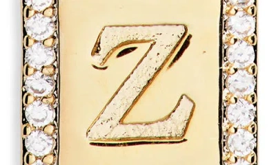 Leith Initial Pendant Necklace In Z- Clear- Gold