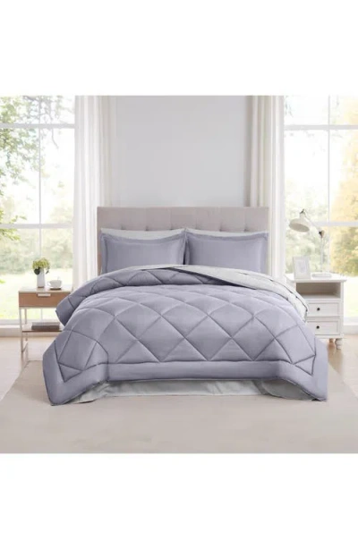Modern Threads Solid Reversible 7-piece Comforter Set In Amethyst