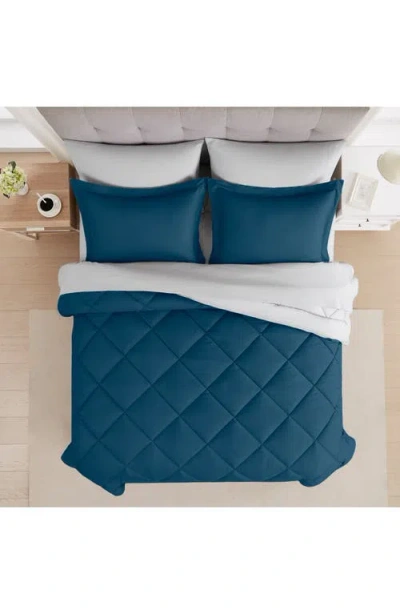 Modern Threads Solid Reversible 7-piece Comforter Set In Navy