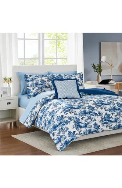 Modern Threads Shaya Toile Microfiber Comforter Set In Blue