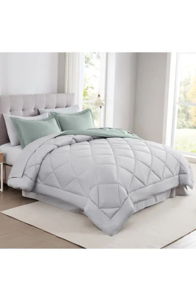 Modern Threads Solid Reversible 7-piece Comforter Set In Dusty Sage