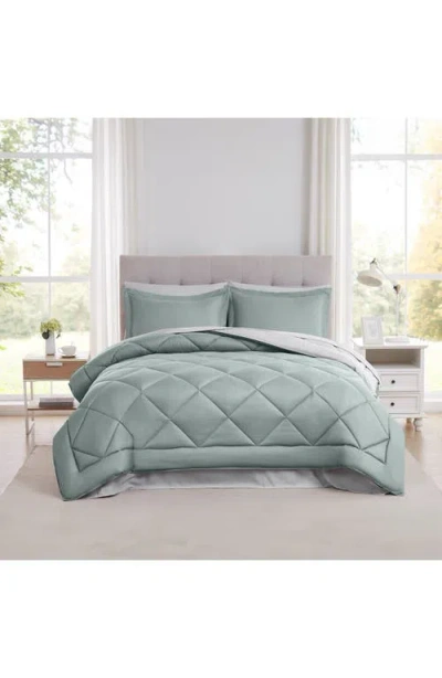 Modern Threads Solid Reversible 7-piece Comforter Set In Dusty Sage