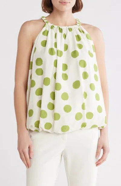 Patrizia Luca Abstract Dot Bubble Top In Lime