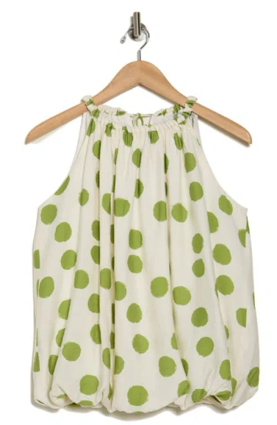 Patrizia Luca Abstract Dot Bubble Top In Lime