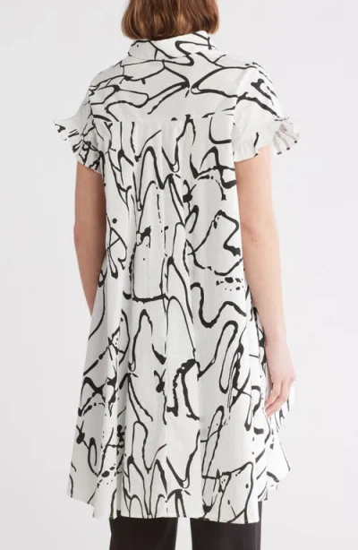 Patrizia Luca Ruched High-low Button-up Shirt In White