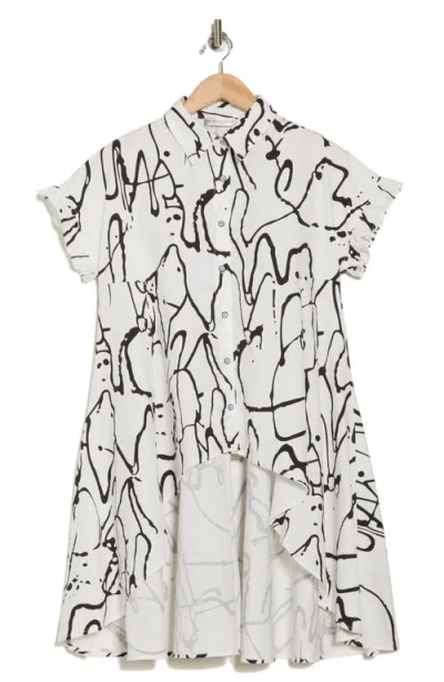 Patrizia Luca Ruched High-low Button-up Shirt In White