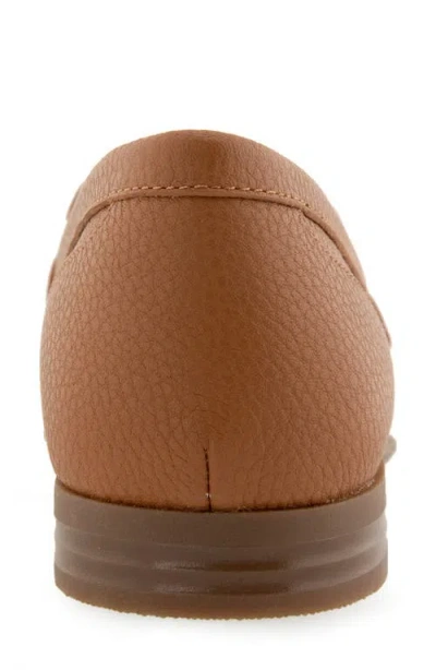 Aerosoles Women's Winona Almond Toe Loafer Flats In Tan Pebbled Leather