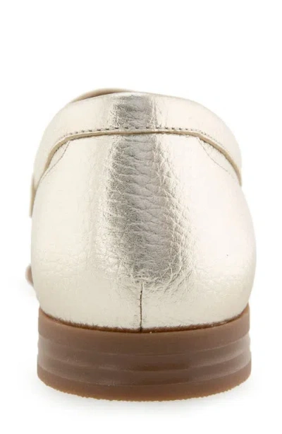 Aerosoles Women's Winona Almond Toe Loafer Flats In Gold Metallic Pebbled Leather