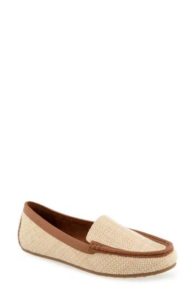 Aerosoles Women's Over-drive Round Toe Loafer Flats In Natural Raffia