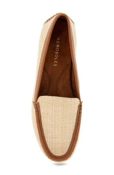 Aerosoles Women's Over-drive Round Toe Loafer Flats In Natural Raffia