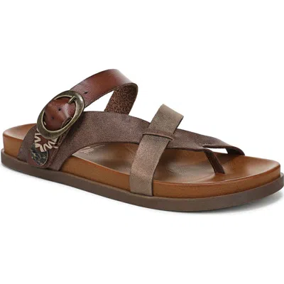 Blowfish Malibu Women's Lilac Thong Slide Platform Sandals In Walnut Faux Leather