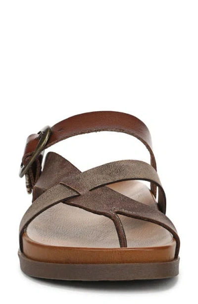 Blowfish Malibu Women's Lilac Thong Slide Platform Sandals In Walnut Faux Leather