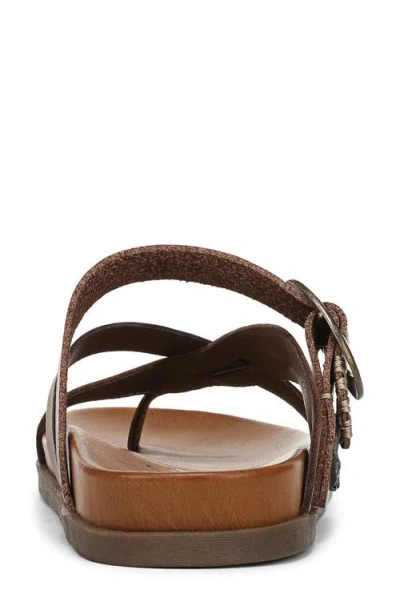 Blowfish Malibu Women's Lilac Thong Slide Platform Sandals In Walnut Faux Leather