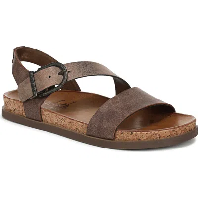 Blowfish Malibu Women's Lance Strappy Open Round Toe Platform Sandals In Walnut Faux Leather