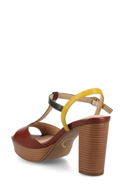 Journee Collection Lavine Slingback Flat Sandal In Brown Multi