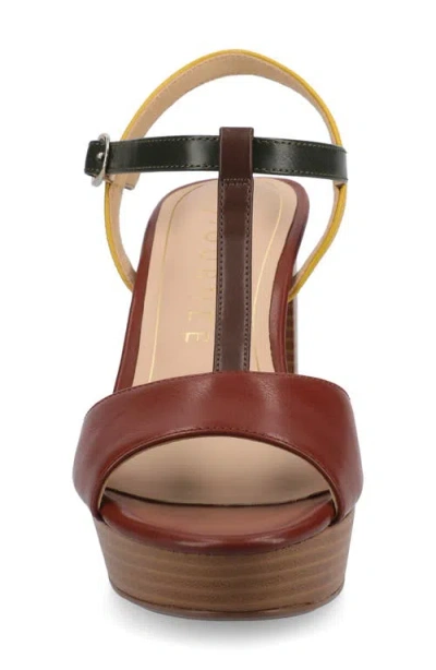 Journee Collection Lavine Slingback Flat Sandal In Brown Multi