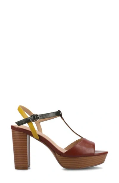 Journee Collection Lavine Slingback Flat Sandal In Brown Multi