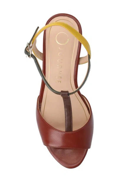 Journee Collection Lavine Slingback Flat Sandal In Brown Multi