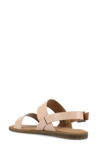 Journee Collection Journee Women's Lavine Wide Width Multi Strap Flat Sandals In Blush