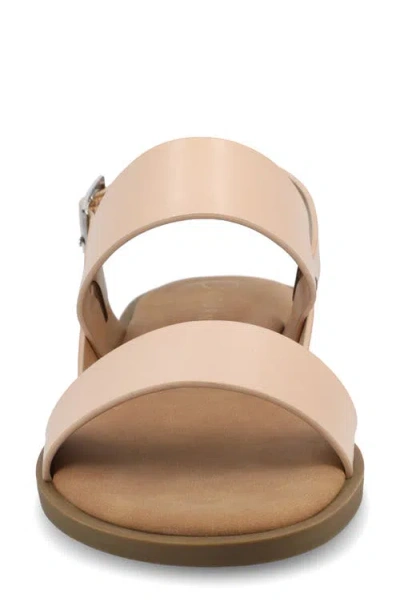 Journee Collection Journee Women's Lavine Wide Width Multi Strap Flat Sandals In Blush