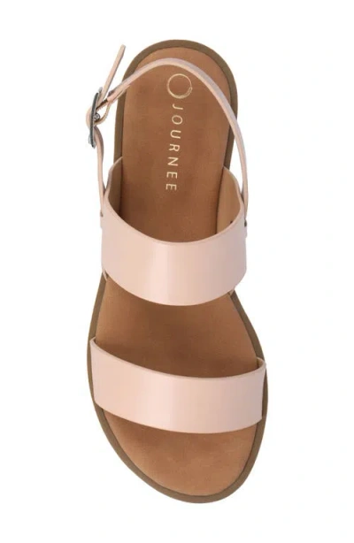 Journee Collection Journee Women's Lavine Wide Width Multi Strap Flat Sandals In Blush