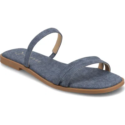 Journee Collection Womens Brisa Flat Sandals In Denim