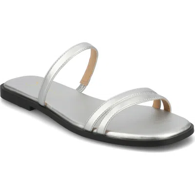 Journee Collection Womens Brisa Flat Sandals In Silver