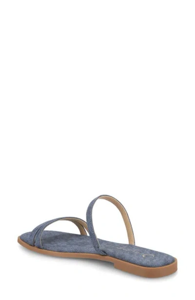 Journee Collection Womens Brisa Flat Sandals In Denim