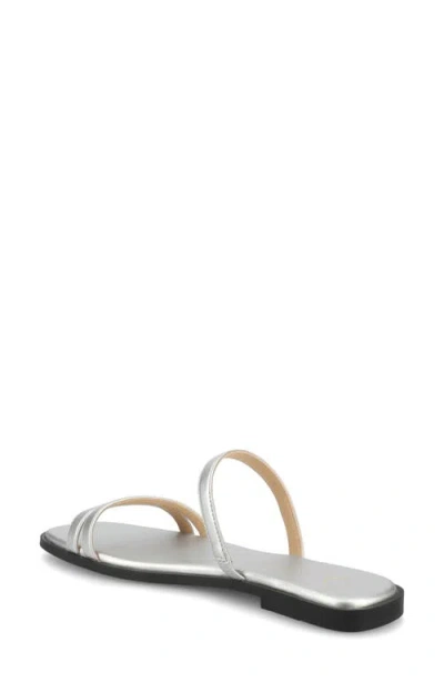 Journee Collection Womens Brisa Flat Sandals In Silver