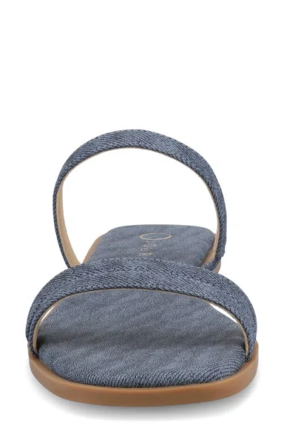 Journee Collection Womens Brisa Flat Sandals In Denim