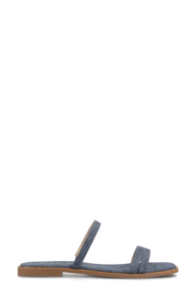 Journee Collection Womens Brisa Flat Sandals In Denim