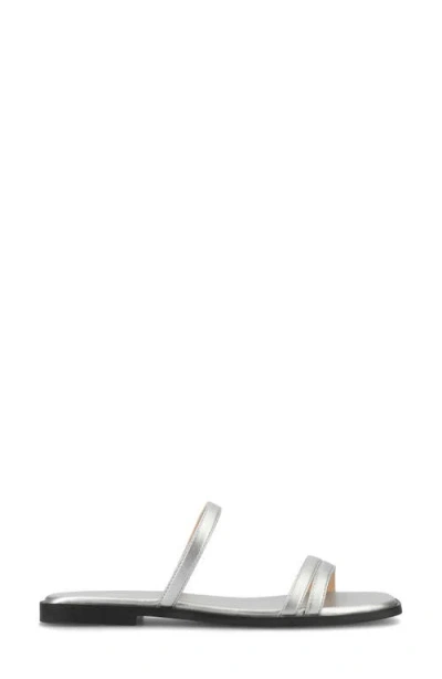 Journee Collection Womens Brisa Flat Sandals In Silver