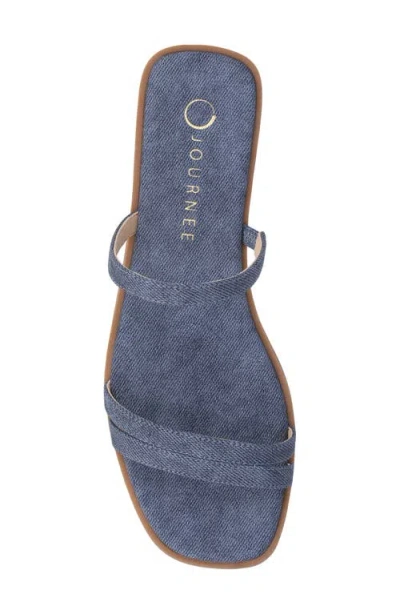 Journee Collection Womens Brisa Flat Sandals In Denim