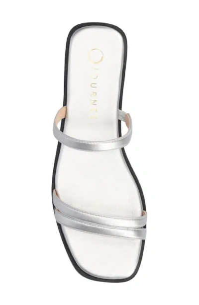 Journee Collection Womens Brisa Flat Sandals In Silver