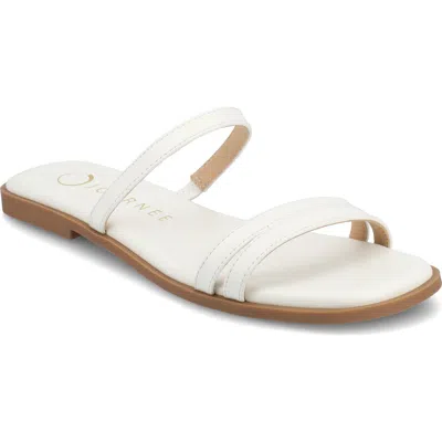 Journee Collection Womens Brisa Flat Sandals In White
