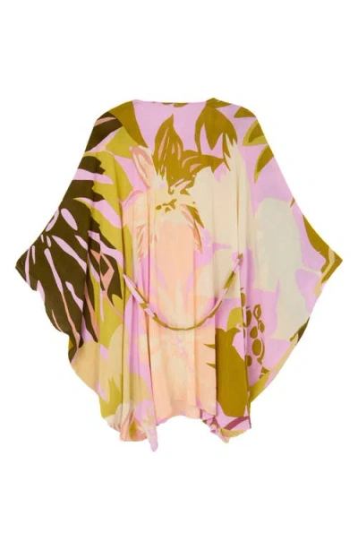 Saachi Floral Caftan In Pink