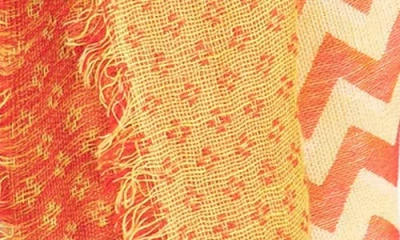 Saachi Sunburst Chevron Scarf In Orange