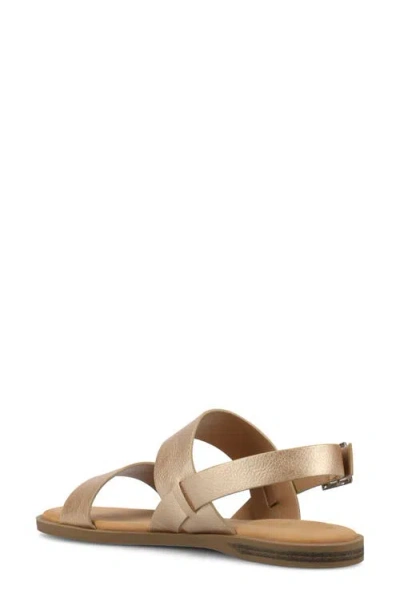 Journee Collection Womens Lavine Slingback Strap Flat Sandals In Champagne