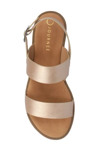 Journee Collection Womens Lavine Slingback Strap Flat Sandals In Champagne