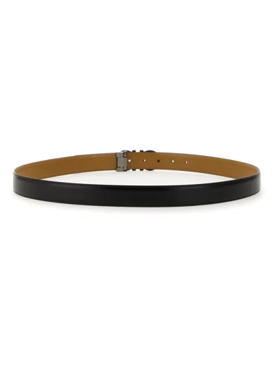 Ferragamo Reversible Gancini Belt In Black
