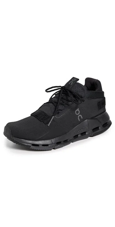 On Running Technical Fabric Sneakers With Rubber Sole In Black
