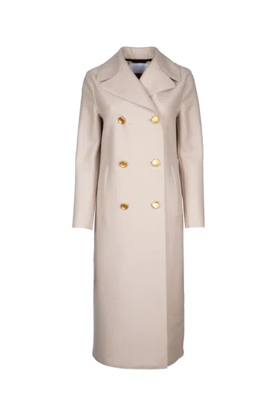 Harris Wharf London Women Double-breasted Military Coat With Back Vent In Multicolor