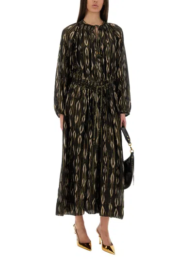 Isabel Marant 'sana' Silk Robe Noire In Black