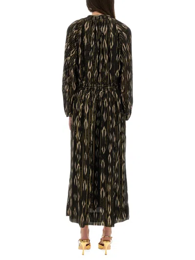 Isabel Marant 'sana' Silk Robe Noire In Black