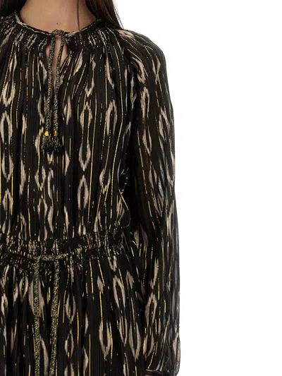 Isabel Marant 'sana' Silk Robe Noire In Black